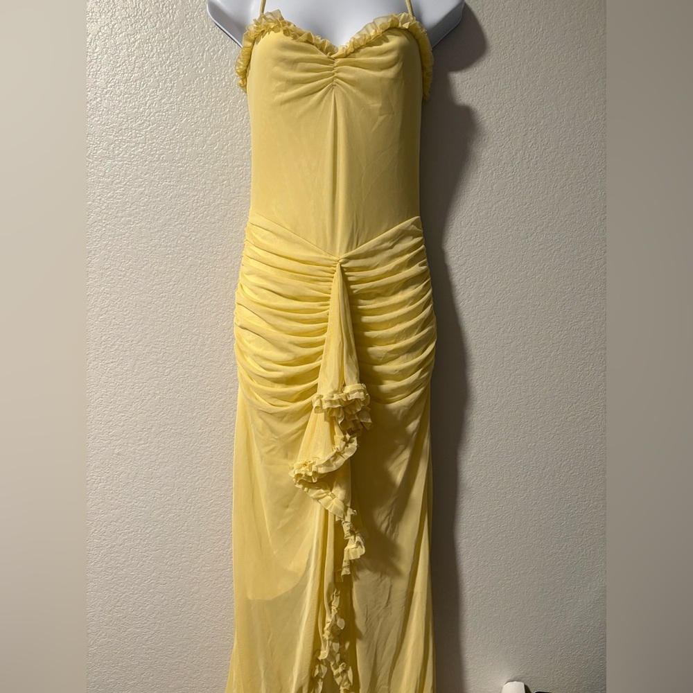 Chic Asymmetrical Yellow Dress